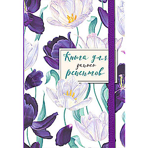 Recipe Notebook. Big Tulips on White