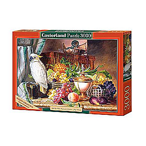 Puzzle Copy of Still Life With Fruit and a Cockatoo, Josef Schuster 3000 pieces.