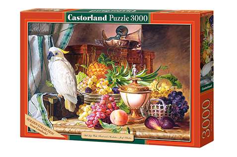 Puzzle Copy of Still Life With Fruit and a Cockatoo, Josef Schuster 3000 pieces.