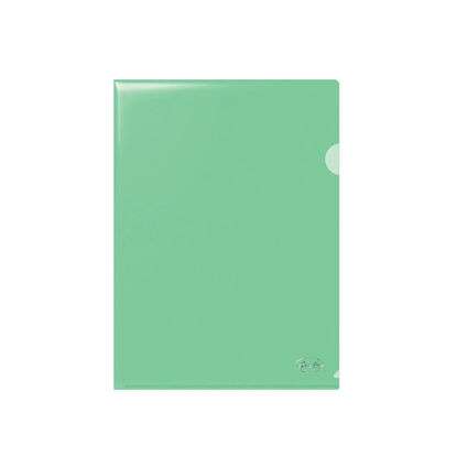 A4 Corner Folder FOROFIS L-type 0.115mm, transparent green