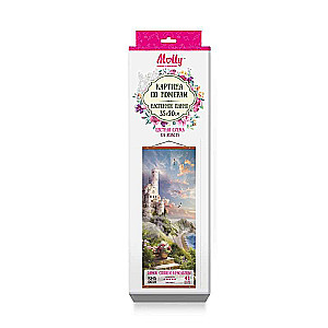Painting by numbers 35X90 colorful canvas PANEL. SLEEPING BEAUTY CASTLE 41 colors