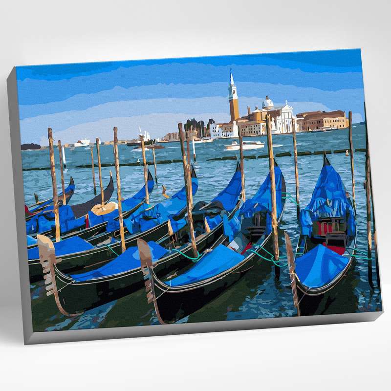 Numbered Painting 40x50 VENICE. GONDOLAS 28 colors