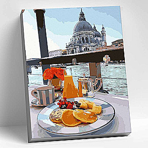 Painting by numbers 40x50 MORNING BREAKFAST IN VENICE 29 colors