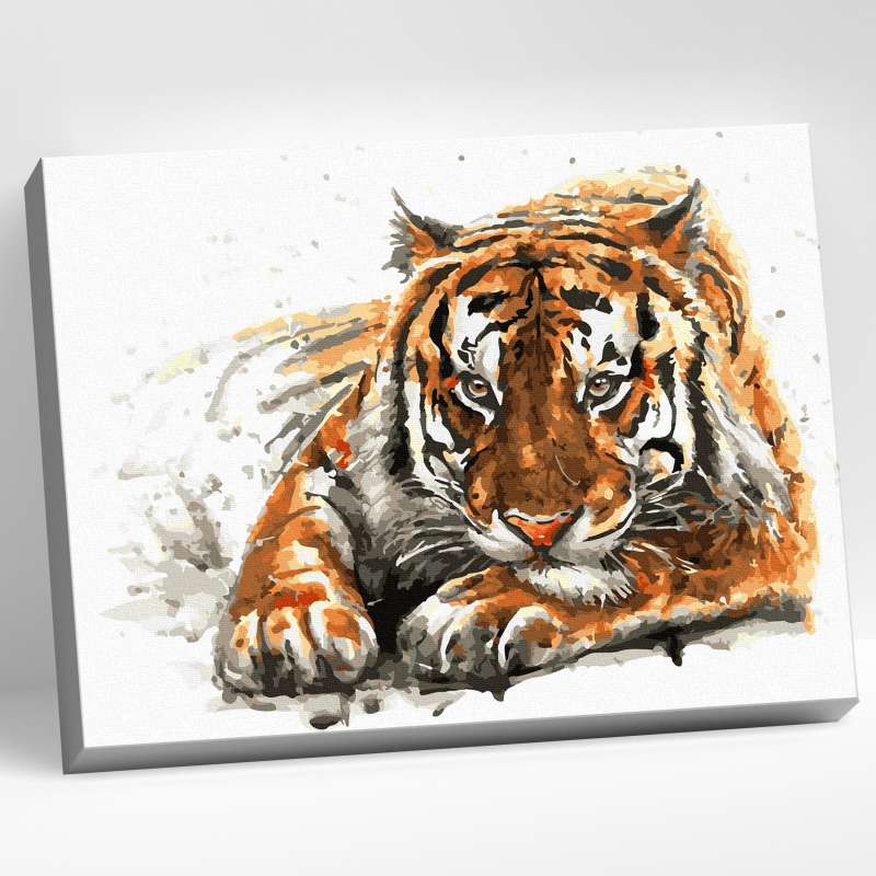 Painting by numbers 30x40 Color canvas AMUR TIGER 20 colors