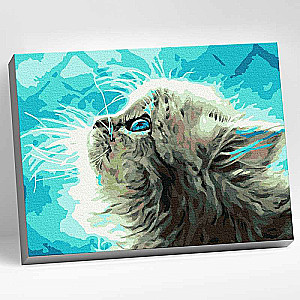 Paint by Numbers 30x40 Colorful Canvas FLUFFY KITTEN 18 Colors