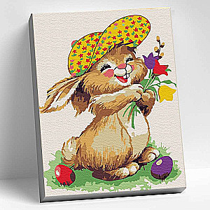Set of Young Artist 20x30 BUNNY WITH BOUQUET 13 colors