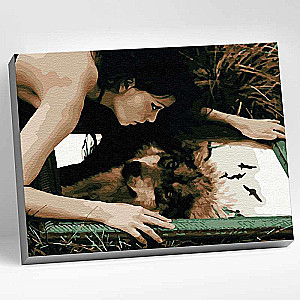 Paint by numbers 30x40 Color canvas WOLF 18 colors