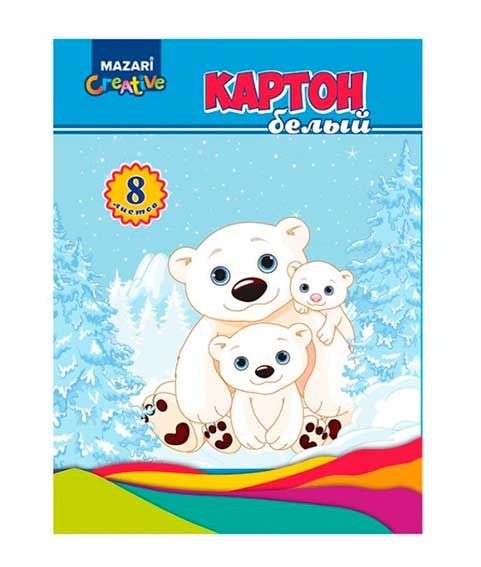 Baltā krīta kartona komplekts 8l.