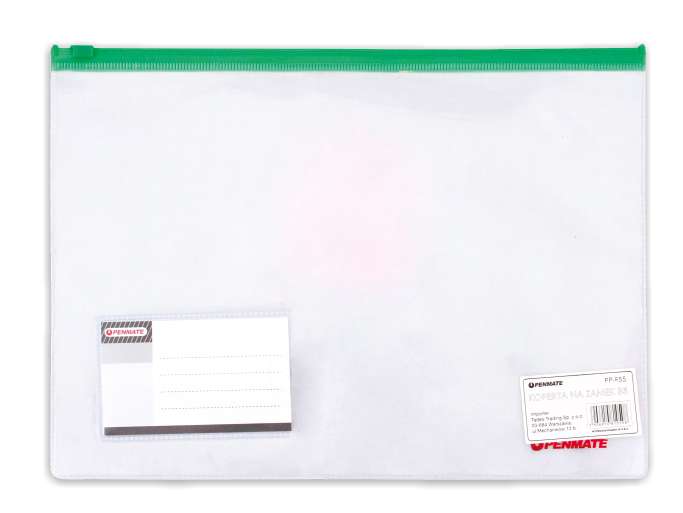 B5 ZIP PP-F55 PENMATE läbipaistev kaust