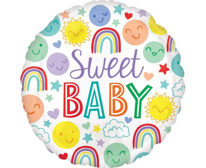 Fooliumist õhupall 17/43cm, Standard Sweet Baby