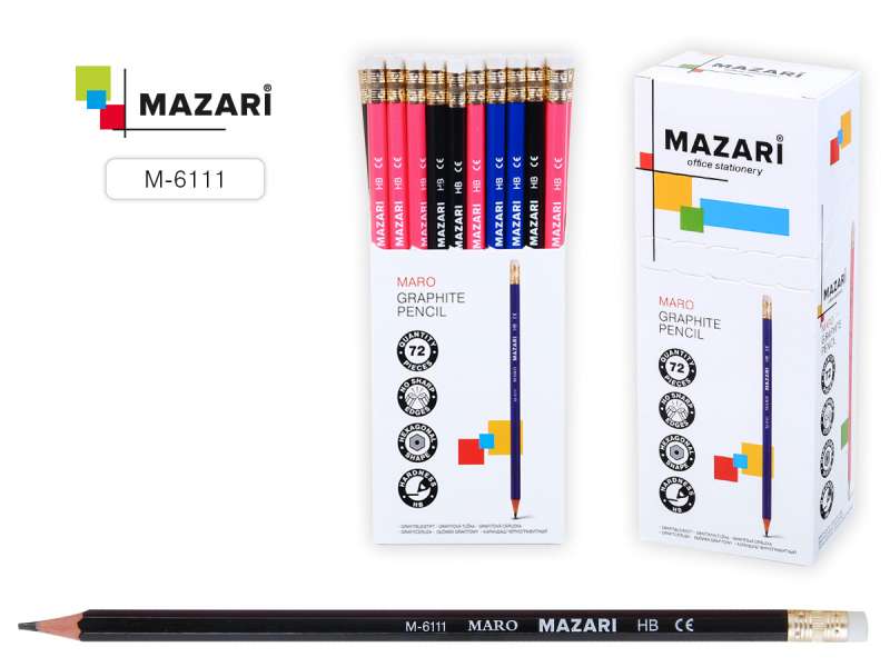 Bleistift aus schwarzem Graphit, MARO, HB