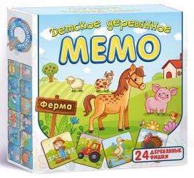 Bērnu koka Memo - Ferma 24 gab.