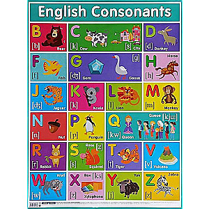 Plakat - Angielskie dźwięki spółgłoskowe. English Consonants