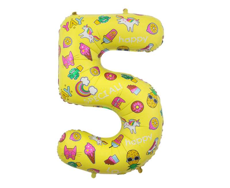 Balon foliowy cyfra 5, Obrazy, 78 cm