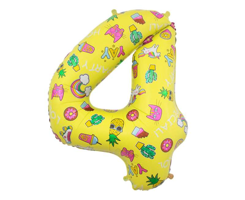 Balon foliowy digit 4, Obrazy, 78 cm