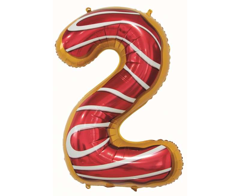 Folienballon Ziffer 2, Cookie, 78 cm