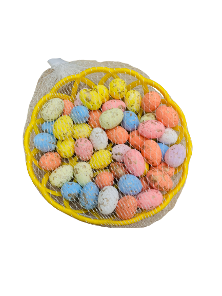 Dekor für Kreativität - Eier im Korb. Ostern 2,5 cm 46 St.