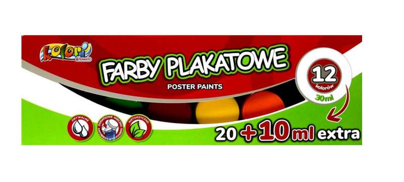 Gouache für Plakate 12 Farben 30ml