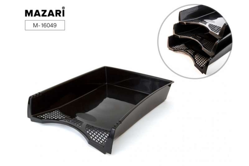 Horizontale Ablage OFFICE schwarz, 330x260x60 mm