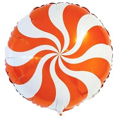 Folijuotas balionas 18/46cm apvalus Candy Mix, oranžinis