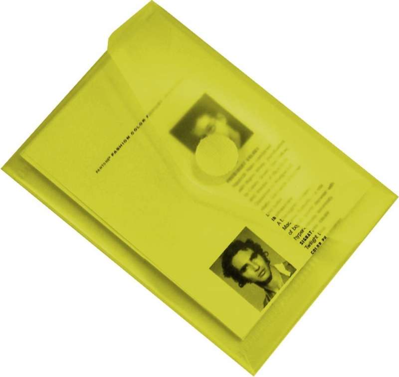 A7 Folder with Button 85x120mm, Yellow