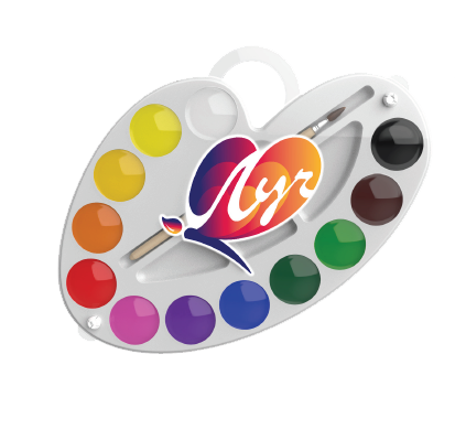Watercolor Palette 12 Colors with Brush