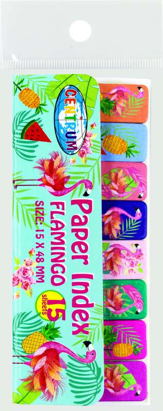 Sticky Notes-Index FLAMINGO, papier, 8 Farben, 50x15mm, 15 Blätter