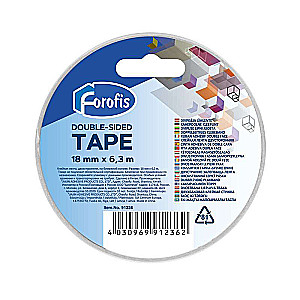 Doppelseitiges Klebeband FOROFIS 18mm x 6.3m, transparent