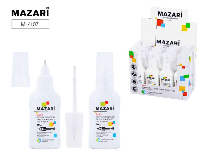 Correction fluid, BASY, 10 ml, 2 in 1