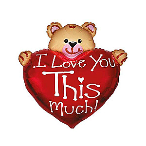 Folienballon 24 Teddy mit Herz