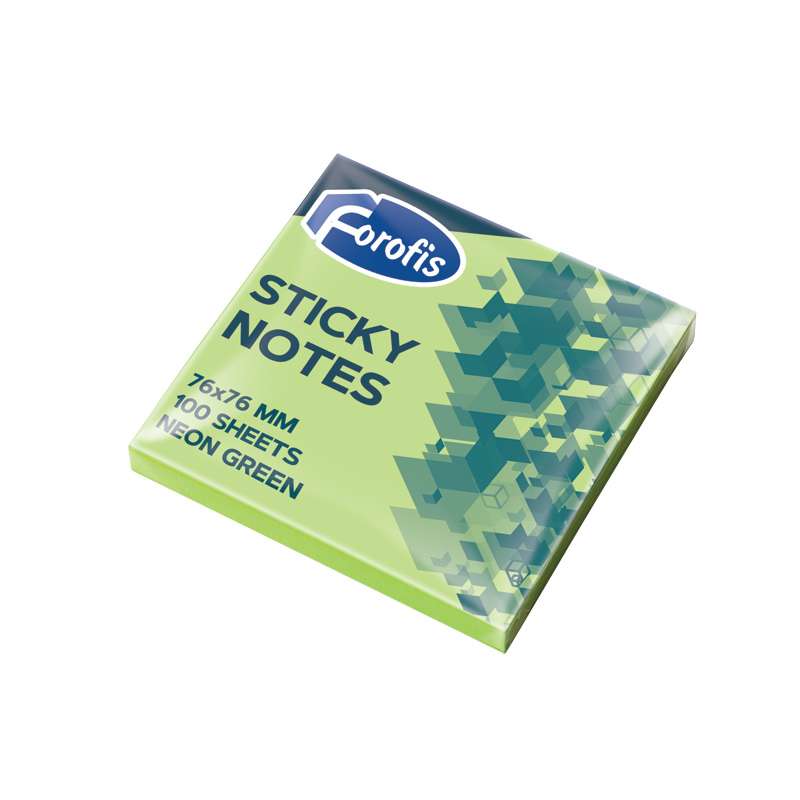 Sticky Notes FOROFIS 76x76mm 80Sheets (grün, neon. Farbe)