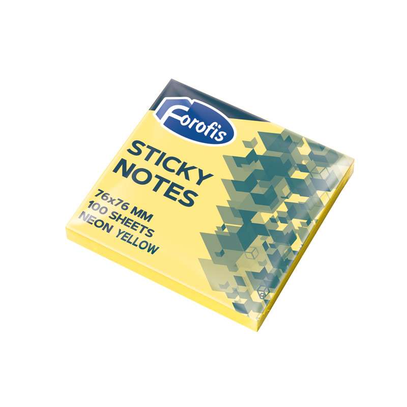 Haftnotizen FOROFIS 76x76mm 80Blatt. (gelb, neon. farb.)