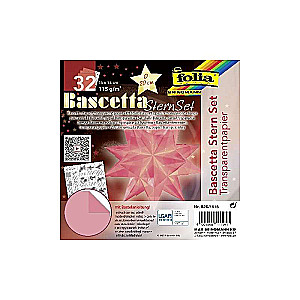 Креативная бумага FOLIA  Bascetta star, 20x 20см / 32 страницы, красная