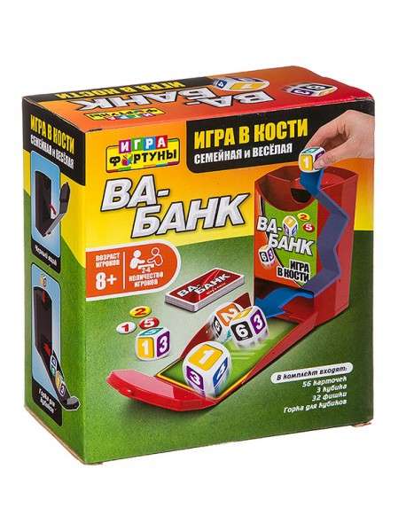 Настольная семейная игра арт.Ф93360 Ва-Банк (игра в кости)
