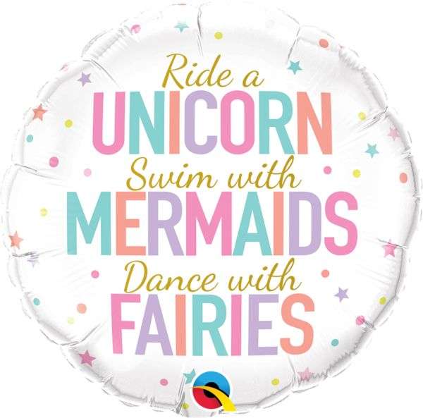 Foil balloon 18 Unicorn,Mermaids,Fairies