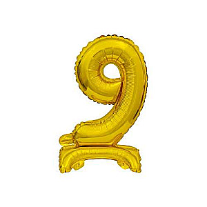 Foil balloon 38cm, Nr 9, gold