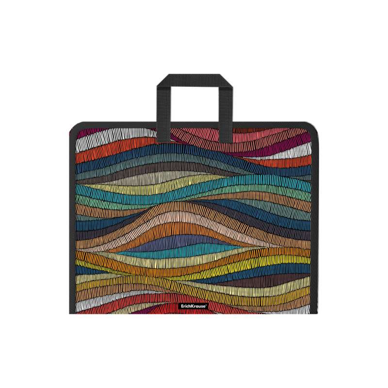 Папка на молнии пластиковая с ручками ErichKrause Mosaic, A4+ 