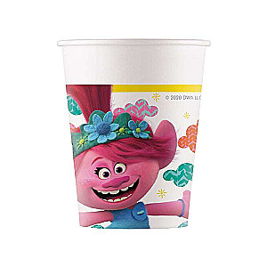 Стаканы бумажные Trolls 200мл, 8 шт. 
