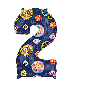 Foil balloon 66cm Nr.2 Paw Patrol blue