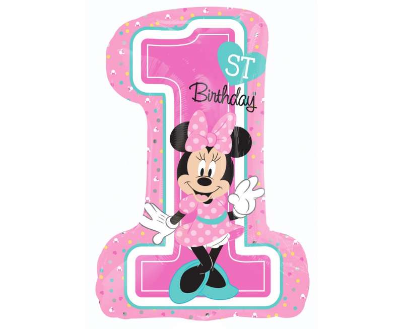 Foil balloon 36 Micky Mouse 1st Birthday pink