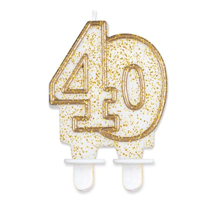 Свеча для торта 40 gold outlaine