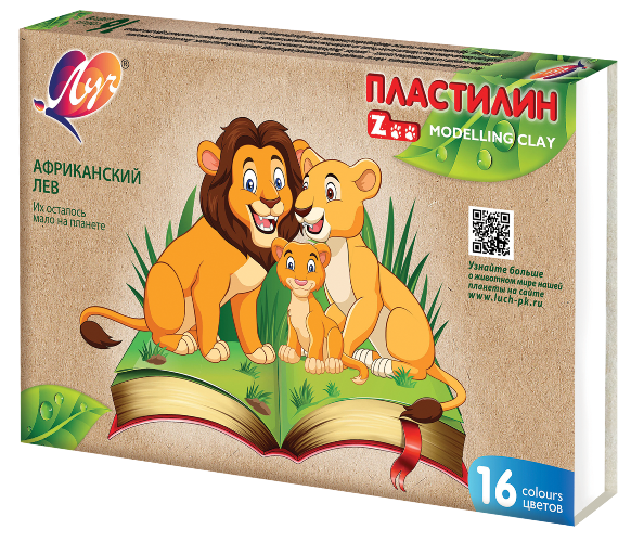 Plasticine ZOO LUCH, 16 colors