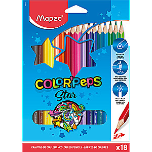 MAPED Color'Peps Colored Pencils, 18 Colors