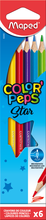 MAPED Color'Peps Colored Pencils, 6 Colors