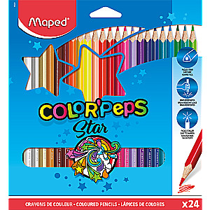 MAPED ColorPeps Colored Pencils, 24 Colors