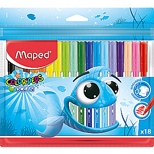 Flomasteri MAPED Ocean, 18 krāsas