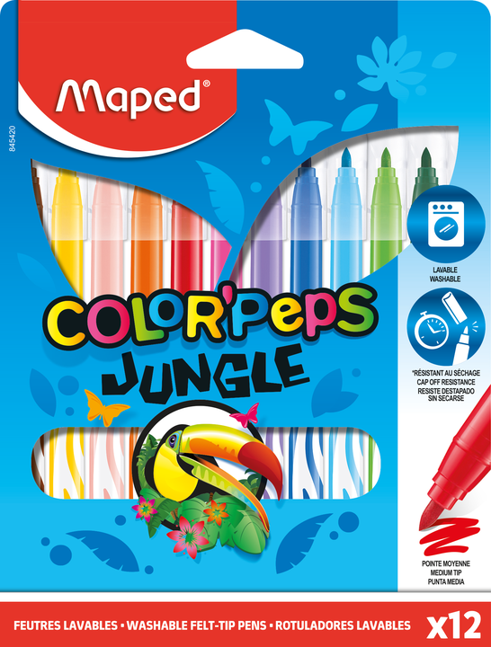 MAPED Jungle Markers, 12 colors