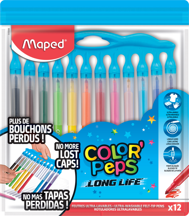 MAPED LongLife Innovation Markers 12 Colors 3.6mm