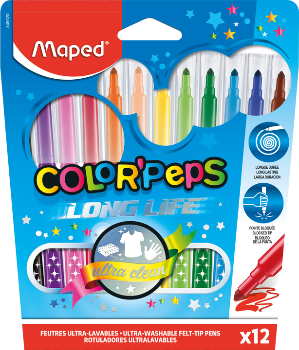 MAPED ColorPeps Long Life Markers 12 Colors