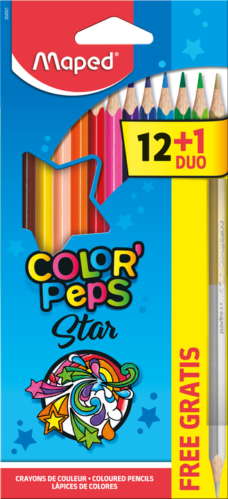 MAPED Color`Peps Colored Pencils 12 pieces + 1 DUO gold/silver